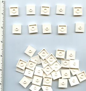 Lego 5 New White Plates Modified 2 x 2 with Groove and 1 Stud in Center Jumper