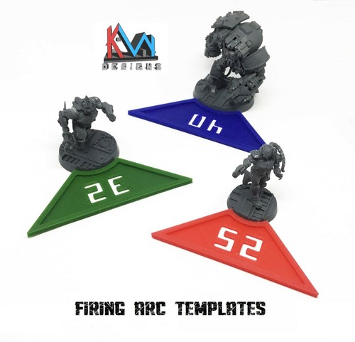 3D Printed - Hive Gang War Vision Firing Arc Templates - 25mm, 32mm, 40mm - Picture 1 of 6