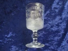 Glass engraved souvenir of the feast wedding communion engagement circa 1880