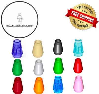 LEGO Cone 1 x 1 with Top Groove ( 10 Pack ) 4589b Choose Colour NEW FREE P&P