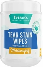 NEW FRISCO MOISTURIZING TEAR STAIN WIPES WITH ALOE FOR DOGS & CATS 60 COUNT