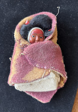 Vintage Skookum Bully Good Native American Indian Doll Child Baby Swaddled