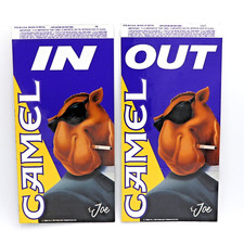 Vintage 1993 Joe Camel IN A TUXEDO In & Out Store Door Decal Sticker SET 8" x 4"
