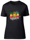 Jamaican Reggae Flag Lion Fitted Womens Ladies T Shirt Gift