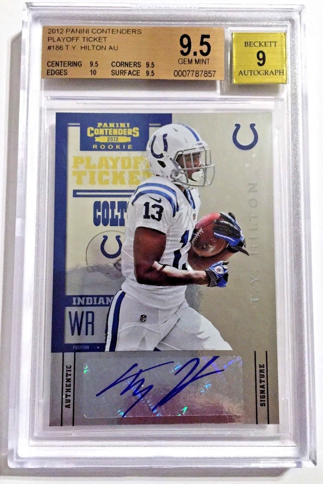 TY Hilton Panini Contenders #186 Playoff Ticket-Autograph