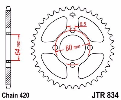 NUEVO JUEGO DE PIÑONES JT Y CADENA HD JT YAMAHA TTR110 TTR 110 14/35 2008 - 2024 Foto 3 de 3