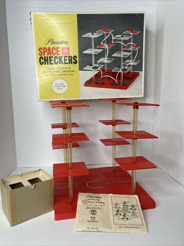 Vtg Pleasantime Games Boardgame Space Checkers Box Fair/VG SciFi Star Trek Cmple - Picture 17 of 19