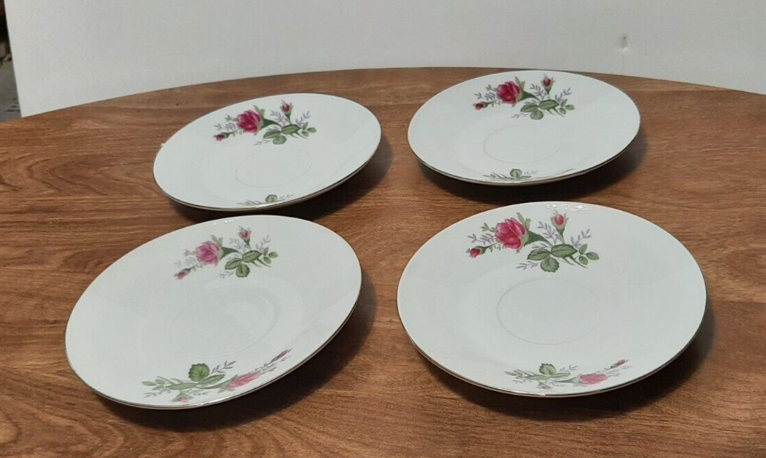 Set Of Vintage Rose Theme Dinnerware Made In China 16 pieces