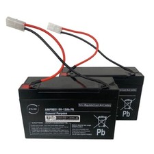 2 X 6 VOLT 12 AMP BAIT BOAT BATTERIES TO FIT MICROCAT/TECHNICAT WITH LEADS. 
