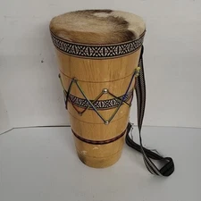 Vintage Bamboo Noise Maker/ Drum With Strap Handle