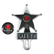 Chevy Ford Red Dot Vintage Safety Star Lighted License Plate Topperbomber Sled Chevy Ford Red Dot Vintage Safety Star Lighted License Plate Topperbomber Sled