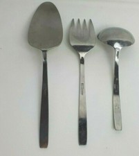 ICC Stainless  Steel Flower Design Korea NS Vintage Serving Utensils 3 Pieces