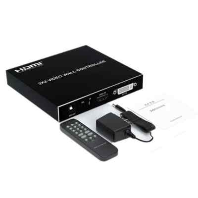 2x2 matrix HDMI Video Wall Controller 1080P 60Hz multi screen Stitching HDMI/DVI