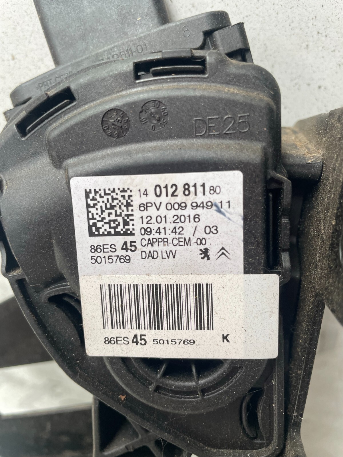 2015 CITROEN DISPATCH 1997cc Diesel Manual Throttle Pedal 