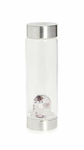 VitaJuwel Wellness Gem Water Bottle with Gem Pod – Rose Quartz, (r5F)