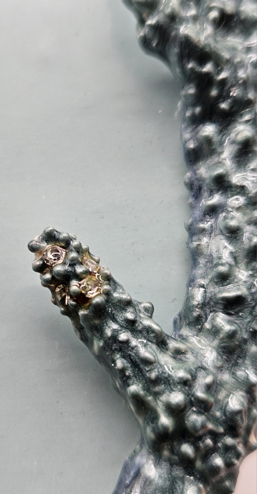 Strongwater Inspired Guilloche Blue Coral Crystal Picture Photo Frame Oval Metal