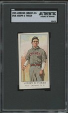 1909 E91-B JOE TINKER NNO EX AMERICAN CARAMEL SGC A BASEBALL CHICAGO CUBS