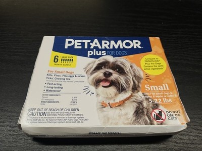 PetArmor Plus for Small Dogs 5-22 lbs Flea Ticks 6 Doses Double Factory Sealed