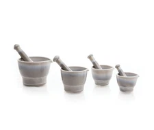 Glass Mortar And Pestle, Marble Color