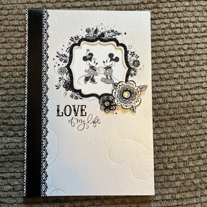 HALLMARK DISNEY MICKEY MINNIE MOUSE LOVE OF MY LIFE HAPPY ANNIVERSARY CARD used