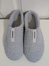 Bombas Womens Sunday Slippers Blue Sherpa Fuzzy House Shoes Size 8