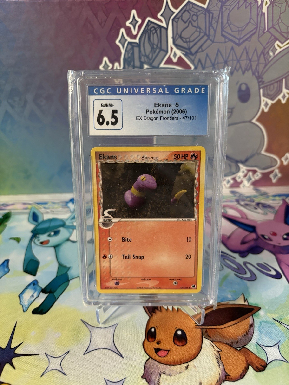 Graded Pokemon Card Grade 6.5 CGC Ekans 47/101 RegularCommon EX Dragon Frontiers