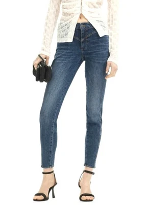 Desigual Manhattan Push-Up Skinny Jeans Dark Wash Mid-Rise Slim Size 36/US 8 NWT - Photo 1/4