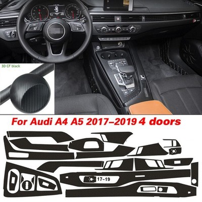 For Audi A4 A5 B9 2017-2019 3D Carbon Fiber Pattern Interior DIY Trim Decals