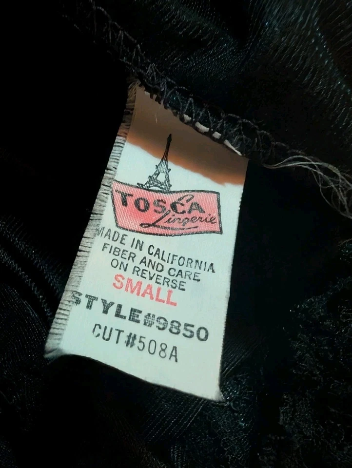 Sexy babydoll vintage Whimsigoth S Tosca rosetas de encaje negro años 60 Foto 4 de 4