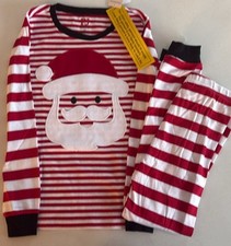 PJ Place Unisex Boy/Girl Size 8 Santa Red/White Snug Pajama Set Christmas