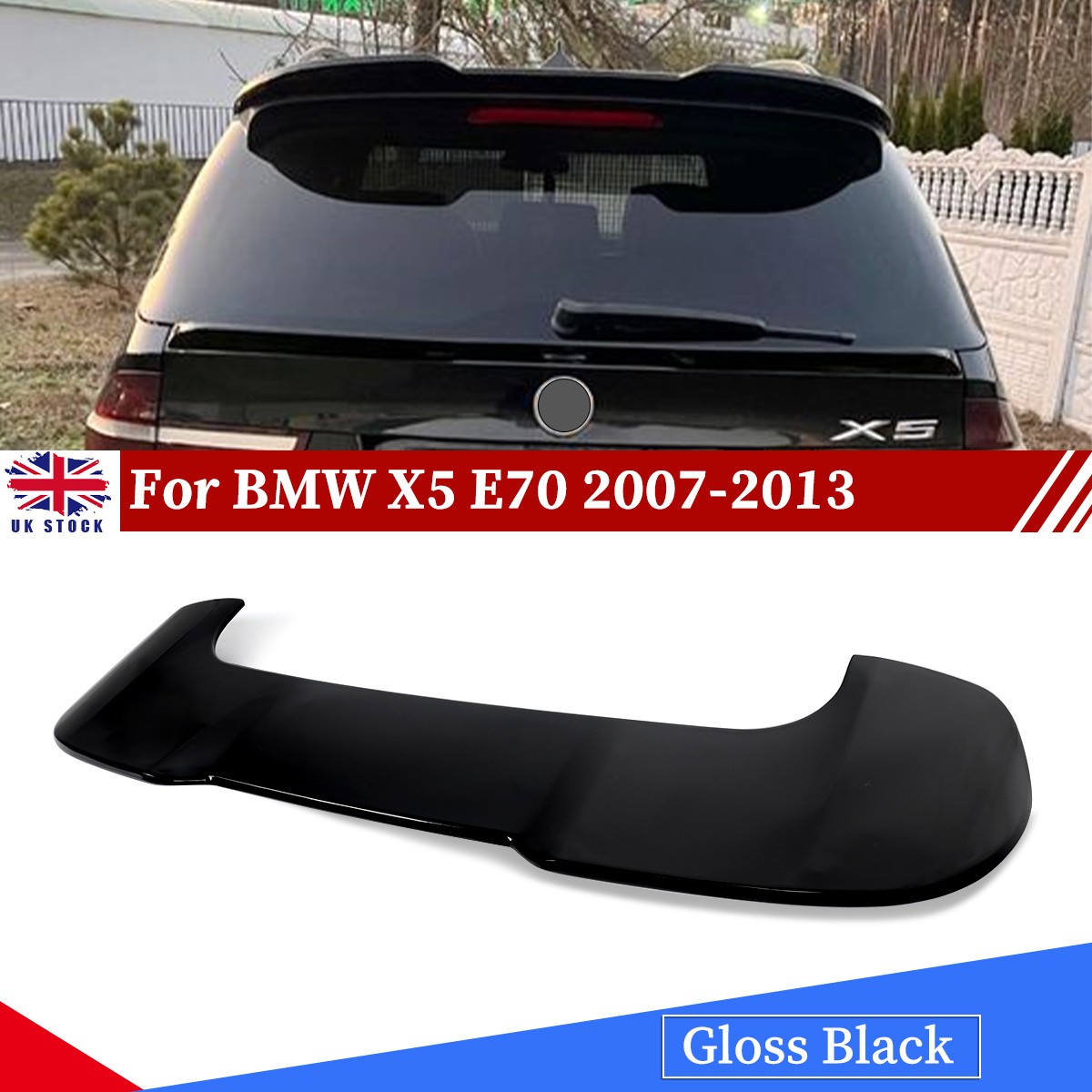 Gloss Black MP Style Rear Roof Spoiler Wing Lip For BMW X5 E70 2007-2013