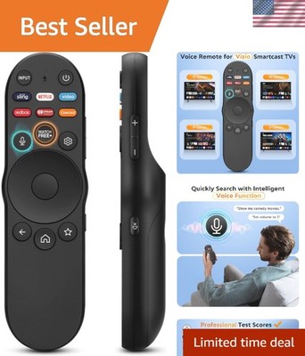 Voice Remote Control for Vizio Smart TVs - 50ft Range, Ergonomic & User-Friendly