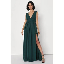 LULU'S Women's Size Medium Heavenly Hues Green Maxi Dress Jersey Stretch NEW