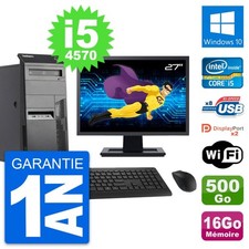 PC Tour Lenovo M83 Ecran 27" Intel i5-4570 RAM 16Go Disque 500Go Windows 10 Wifi