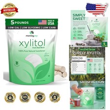 Pure Birch Xylitol Sweetener 5 LBs Keto No Aftertaste Kosher Non-GMO Gluten-Free