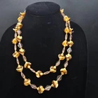 West Germany Beige Plastic Beaded Necklace Vintage Costume Jewelry