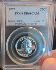 1957 25C PCGS PR68 Cam Washington Silver Proof Quarter Beautiful Devices