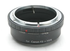 Adapter For Canon FD Mount Lenses To Sony NEX Cameras. Clean.