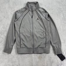 Air Jordan Jacket Boys Medium 10-12 YRS Carbon Gray Sports Mock Neck Full Zip