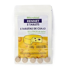 5 x Cuajo TITANIUM RENNET Tablets For any type of cheese 5 Large, White