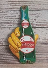Vintage Dr Pepper Soda Porcelain Metal Sign - Hand With Bottle