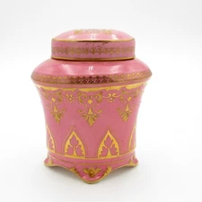 Antique Porcelain Coalport England RARE Tea Caddy, Liner, Lid, NR