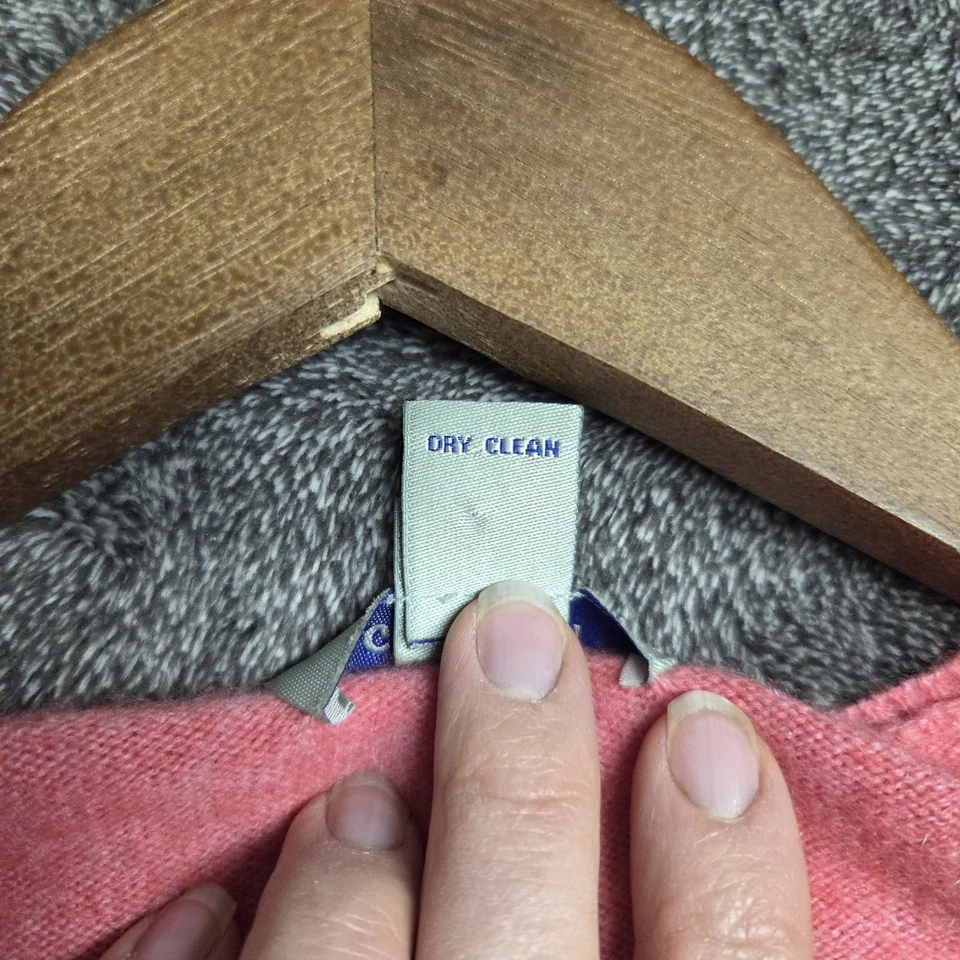 Geneva Quiet Luxury 100% Cashmere Sweater V Neck Pink Size Petite Large - Image 4 of 4