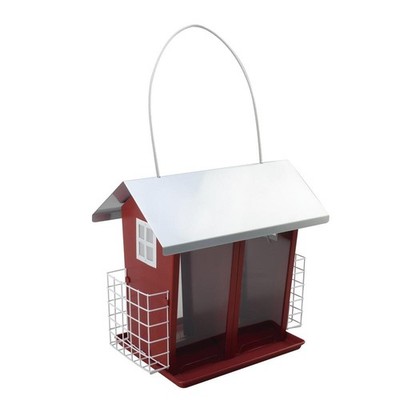 8 Lb Red Barn Mixed Seed Suet Bird Feeder Tray Port Cardinals Grosbeak Hopper