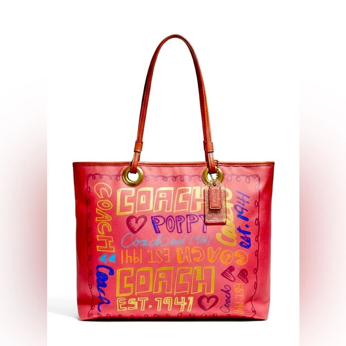 COACH ポピー ラメ キャンバス トートバッグ Coach Poppy Tote Pink Bags & Handbags for Women for sale | eBay