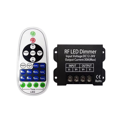DC12-24V LED Dimmer 360W 30A Single Color Dimmer Switch 23 key RF Wireless 