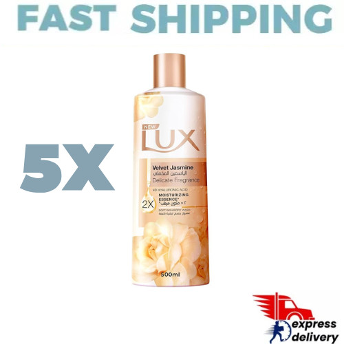 5X Lux Shower Gel Velvet Jasmine For Smooth Fragrant Jasmine &Almond oil 500ml