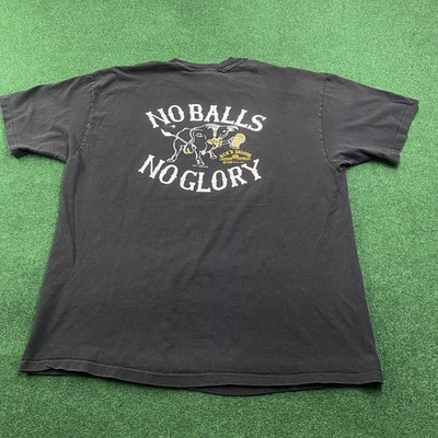 Vintage No Balls No Glory Shirt Mens XL Black 80S Eck s Saloon Bar Bull Tee 1983
