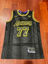 Luka Doncic #77 Stitched Black Lakers Jersey