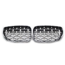 2X Chrom Diamant Nieren Kühlergrill Grill Für BMW 1er E81 E87 E82 E88 2007-2013